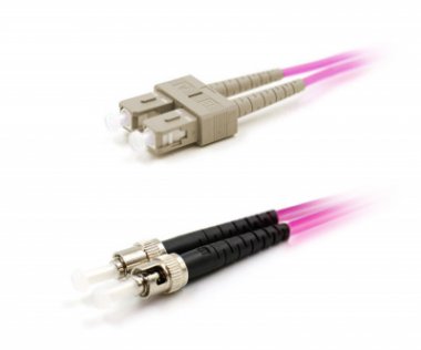 Фотография товара 'Lanmaster Патч-корд оптический LANMASTER, дуплексный, SC/PC-ST/PC, OM4, LSZH, 1.5 м, LAN-2SC-2ST/OM4-1.5'